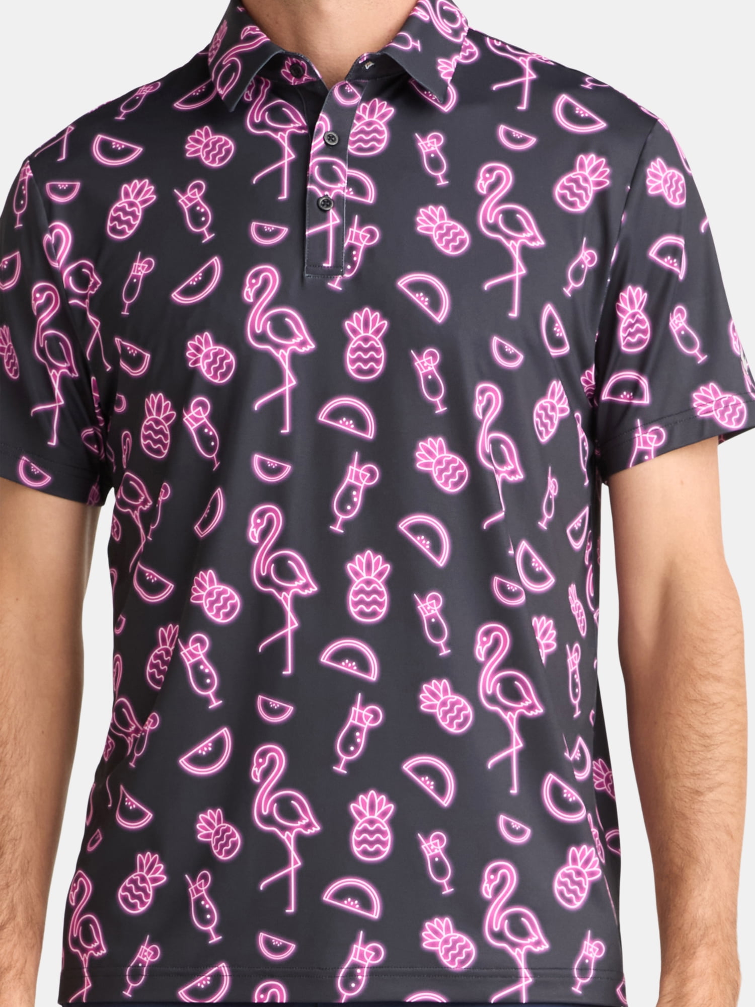 Birdie Bound Men's Novelty Print Golf Polo Shirt, Sizes S-3XL