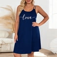 thumbnail image 2 of Meichang Plus Size Nightgown for Women Spaghetti Strap Sleepwear Sleeveless Love Print House Dress Soft Loose Fit Cami Night Dress, 2 of 7