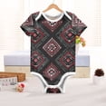 thumbnail image 6 of Black Background with Red Square Pure Cotton Bodysuit Short Sleeve Pajamas One-Piece Romper Unisex 3 Months, 6 of 6