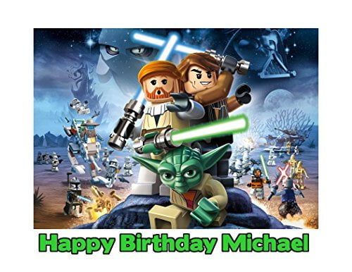 Lego Star Wars Image Photo Cake Topper Sheet Personalized Custom Customized Birthday Party 1 4 Sheet Abpid04940 Walmart Com