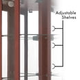 thumbnail image 6 of Curio Cabinet with Glass Doors, 6-Tier Glass Display Cabinet China Cabinet with Adjustable Shelves & Mirrored Back Panel, Corner Cabinet Glass Display Case for Living Room, Entryway, Cherry, 6 of 9