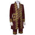 thumbnail image 2 of Dovford Men's Casual Stand Collar Fancy Outfit 18th Century Tailcoat Long Sleeve Blouse And Tanks And Shorts Pants Suit, 2 of 5