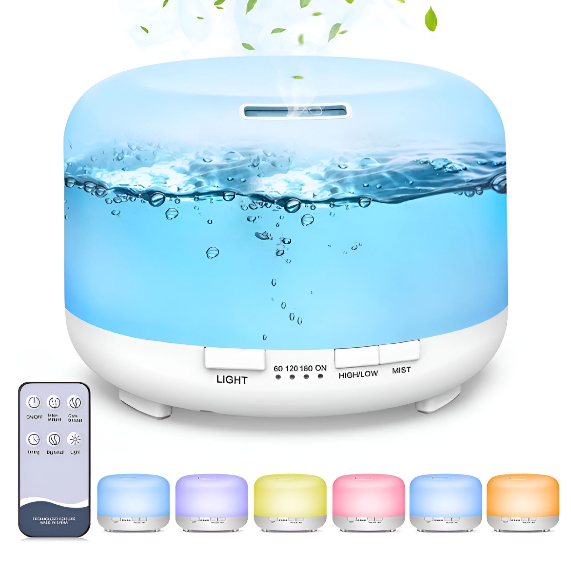 HBMYN 500ml Air Purifier Humidifier with Remote Control Silent Aromatherapy Colorful Light