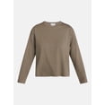 thumbnail image 6 of Scenario Women's Relaxed Slub Tee with Long Sleeves, Sizes XS-XXXL, 6 of 6