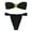 Black, variant on Women's Bandeau Swimsuits Strapless Tie Back Bikini Sets High Cut Cheeky 2 Piece Bathing Suit Swimwear