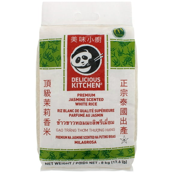 Delicious Kitchen Riz Blanc de Qualité Supérieure Parfumé au Jasmin 8kg