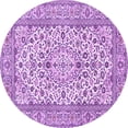 thumbnail image 1 of Ahgly Company Indoor Round Medallion Purple Traditional Area Rugs, 4' Round, 1 of 4