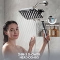 thumbnail image 3 of HOPOPRO 10 Inch Rain Shower Head with Handheld, Dual 2-in-1 Combo, High Pressure Waterfall Showerhead, 7 Spray Modes with Hose 71" Stainless Steel, 3 of 10