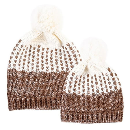 

Winter Novelty Baby Boy Girl Mother Knitted Pom - Khaki