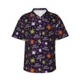 thumbnail image 1 of Balery Halloween Camisas hawaianas de manga corta para hombre, camisas playeras de corte holgado, camisas de vacaciones con botones,3X-Large, 1 of 7