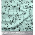 thumbnail image 1 of Soimoi Green Poly Georgette Fabric Cotton Ball Leaves Fabric Prints By Yard 52 Inch Wide, 1 of 3