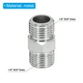 thumbnail image 2 of 1/8 to 1/8 Air Brush Hose Adapter, 2PCS 1/8" BSP Male to 1/8" BSP Male Fitting Conversion Adapter Nipple Metal Connector, 2 of 5