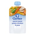 thumbnail image 3 of (3 pack) Gerber Stage 2 Baby Food, Carrot Sweet Potato Chicken & Peas, Baby Food Pouches, Puree 3.5 oz, 3 of 16