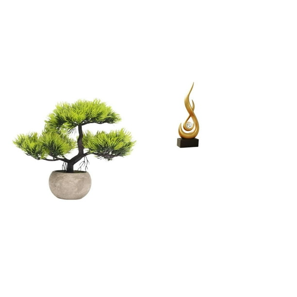 Colección De Bonsáis Artificiales, Centros De Mesa Con Plantas Artificiales, Estatua Abstracta De Fuego, Adorno Artesanal, Recuerdo, Figura De Llama De Resina, Escultura De Arte Moderno