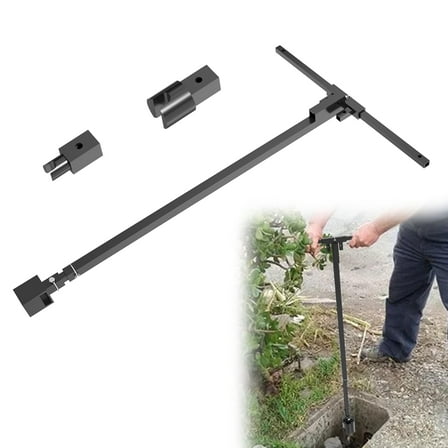 3-in-1 Adjustable 2" Main Valve Key with 1" Curb Key, 2" Curb Key