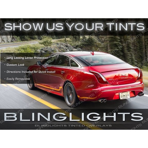 Jaguar XJ Murdered Out Tail Light Lense Overlays Protective Lamp Smoked Film Kit