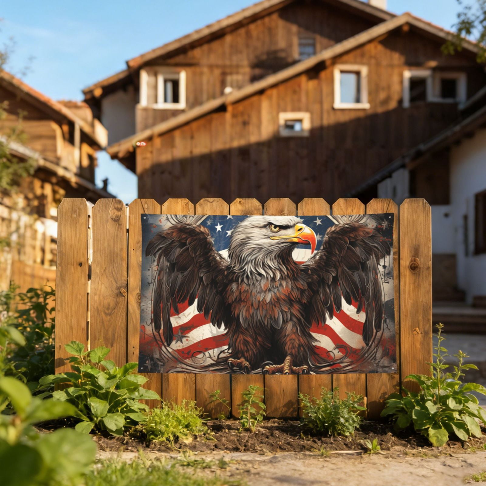 United States Navy Eagle American Flag USA Four Hole Decorated Banner Flag for Garden Yard Home Decoration Indoor Outdoor 4x6 Ft