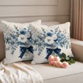 thumbnail image 6 of Outdoor Pillow Covers 18x18 Set of 2, Blue Spring Floral Waterproof Patio Throw Pillow Covers for Couch Sofa Chair, Watercolor Summer Flowers Vintage Decorative Pillowcases for Throw Pillows, 6 of 9