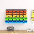 thumbnail image 3 of VEOFEMLEA 30-Bin Wall Mounted Storage Bins Kit, Tool Organizer Rack, Garage Hardware Organizer, 5 Color Parts Storage Bins, DIY Combination, 3 of 7