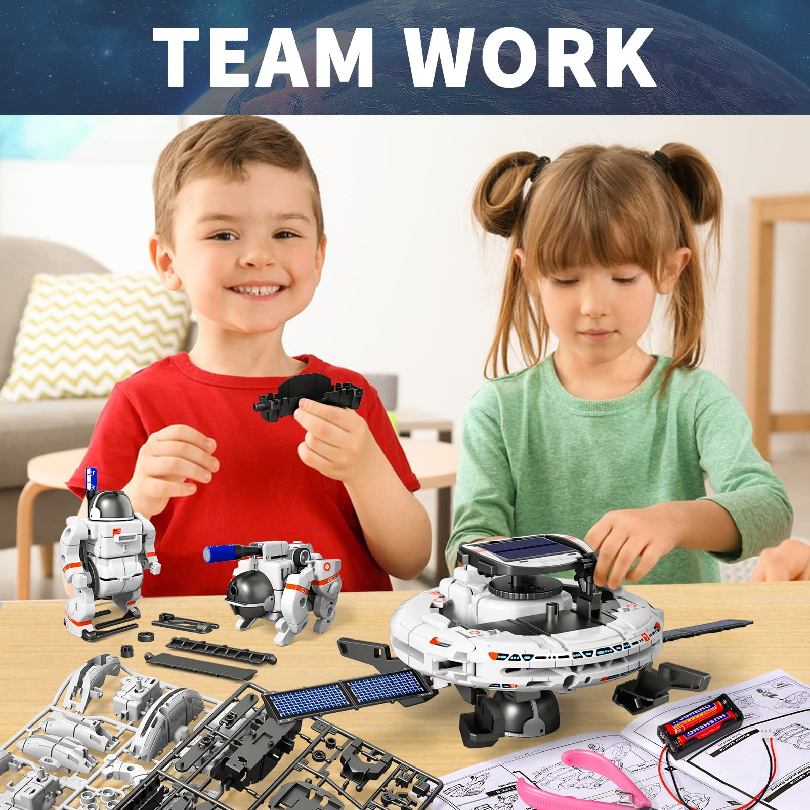 cobfdha STEM Projects Toys for Kids Ages 8-12, Solar Robot Science Kits  gifts for 8-14 Year Old Teen Boys girls, 120Pcs Building Experim