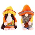 thumbnail image 1 of Gnomo de vacaciones con ukelele Tomte Tomte sueco Gnomos escandinavos Gnomo nórdico Estatua de elfo Carnaval mexicano Decoración de fiesta Hogar Chimenea Mesa 2 piezas Ormromra WRLF-695, 1 of 2