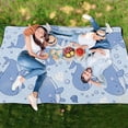 thumbnail image 6 of Cute Whale and Bubbles Extra Large Picnic Beach Blanket Waterproof Sand Proof Portable Outdoor Mat 80x118, 6 of 9