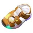 thumbnail image 6 of Baby Girls Fisherman Sandals Light up Sneakers Cute Cartoon LED Luminous Nonslip Soft Sole Walking Shoes Yellow 5.5 Infant, 6 of 7