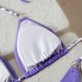 thumbnail image 6 of Women's Triangle Bikini Set Halter String Two Piece Swimsuit Brazillian Bathing Suit Cheeky Cute Swimwear (Purple,L), 6 of 6