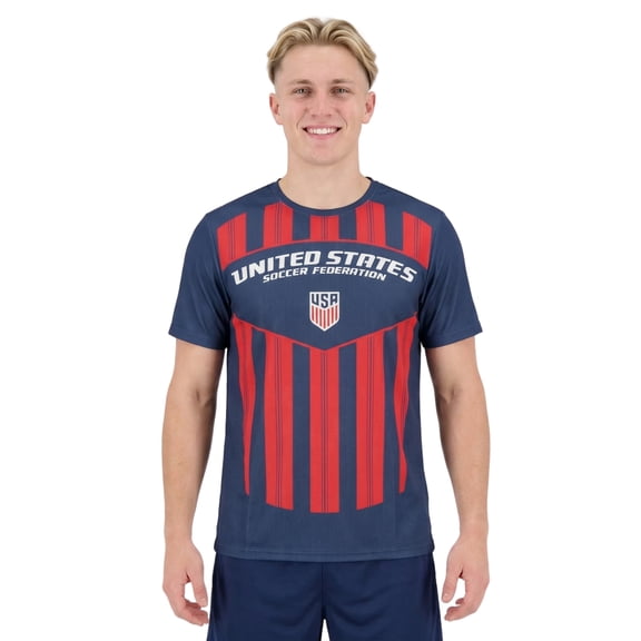 USSF Jersey Men's Blue Crew Neck Short Sleeve T-shirt-Xl