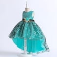 thumbnail image 2 of Girls Gown mint Dress with Flower without Sleeves For Wedding, Pageant, Graduation, Birthday, Christmas, New Year and Eid ages 9-10 years old., 2 of 3