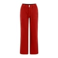 thumbnail image 4 of Mepaouo Jeans for Women Wide Leg Mid Waist Cropped Denim Pants Y2k Baggy Boyfriend Jeans(Red,2XL), 4 of 5