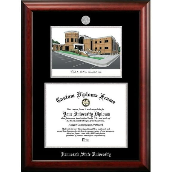Campus Images GA986LSED-1411 14 x 11 in. Kennesaw State University Silver Embossed Diploma Frame with Lithograph