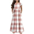 thumbnail image 2 of LOVZFMLL Robe d'Été à Manches Courtes pour Filles, Col Rond Imprimé, 2 of 4