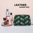thumbnail image 4 of Funny Cute Lizard Green Makeup Bag, Leather Waterproof Travel Toiletry Bag, Large Capacity Cosmetic Bag Make up Bags Organizer fro Travel Size Toiletries Women Girls, 4 of 4