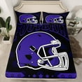 thumbnail image 2 of jejeloiu American Rugby Games Full Size Sheets,Purple Black Bed Sheets For Boys Kids 4-Piece, 2 of 7
