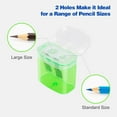 thumbnail image 5 of Assorted Colors Manual Pencil Sharpeners, 12 Pack Non-Toxic Transparent Plastic, Easy to Clean with Side Lid for Emptying Shavings, Portable and Wide Use for Schools, Offices,, 5 of 7