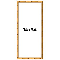 14x34 Frame Gold Bamboo Solid Wood Picture Frame | 1 Inch Moulding Width | Interior Frame Depth