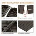 thumbnail image 6 of Plastic Interlocking Deck Tiles, 36 Pack Balcony Flooring, 12"x12" Waterproof Outdoor Flooring All Weather Use, Patio Floor Decking Tiles for Porch Poolside Backyard Concrete, Dark Coffee, 6 of 14