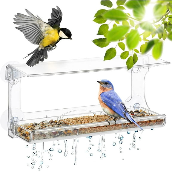 D.F. Omer Weatherproof Suction Cup 3 Section Plastic Window Bird Feeder