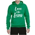 thumbnail image 2 of Wild Bobby Love Like Jesus Inspirational/Christian Unisex Graphic Hoodie Sweatshirt, Kelly, Small, 2 of 5