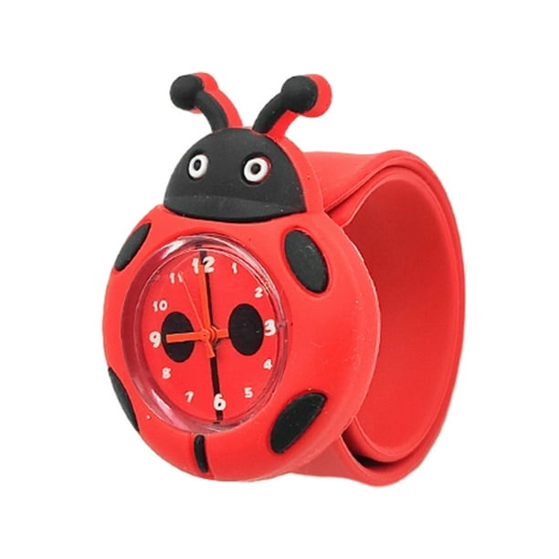 Reloj Sonducket de dibujos animados rojo silicona Preciso para niños Escarabajo