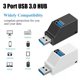 thumbnail image 4 of Concentrador divisor multiinterfaz USB 2.0 y 3.0 tipo C (blanco/negro), Plug & Play, transferencia de datos de alta velocidad, 4 of 5