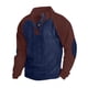 thumbnail image 1 of Blusa y camisa de manga larga con cuello alto para hombre, estilo casual, con retazos, a la moda, de manga larga, con cuello alto y botones., 1 of 5