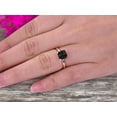thumbnail image 7 of Startling Black Diamond Moissanite Solitaire Engagement Ring On 10k Rose Gold 1.30 Carat 7mm Cushion Cut Heart Prong Promise Band Anniversary Gift, 7 of 7