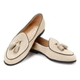 thumbnail image 3 of Journey West Suede Tassel Loafer For Women Slip-on Belgian Penny Loafers Shoes For Women Beige US 10, 3 of 6