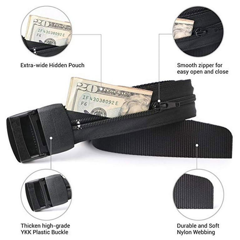 Wozhidaose Mens Belt Belt Travel Security Money Belt Hidden Money Pocket  Cashsafe Anti Theft Wallet Belt Mens Belts Leather 