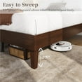 thumbnail image 4 of Yaheetech Solid Wood Platform Bed Frame with Wooden Slat Support, Dark Walnut, King, 4 of 9