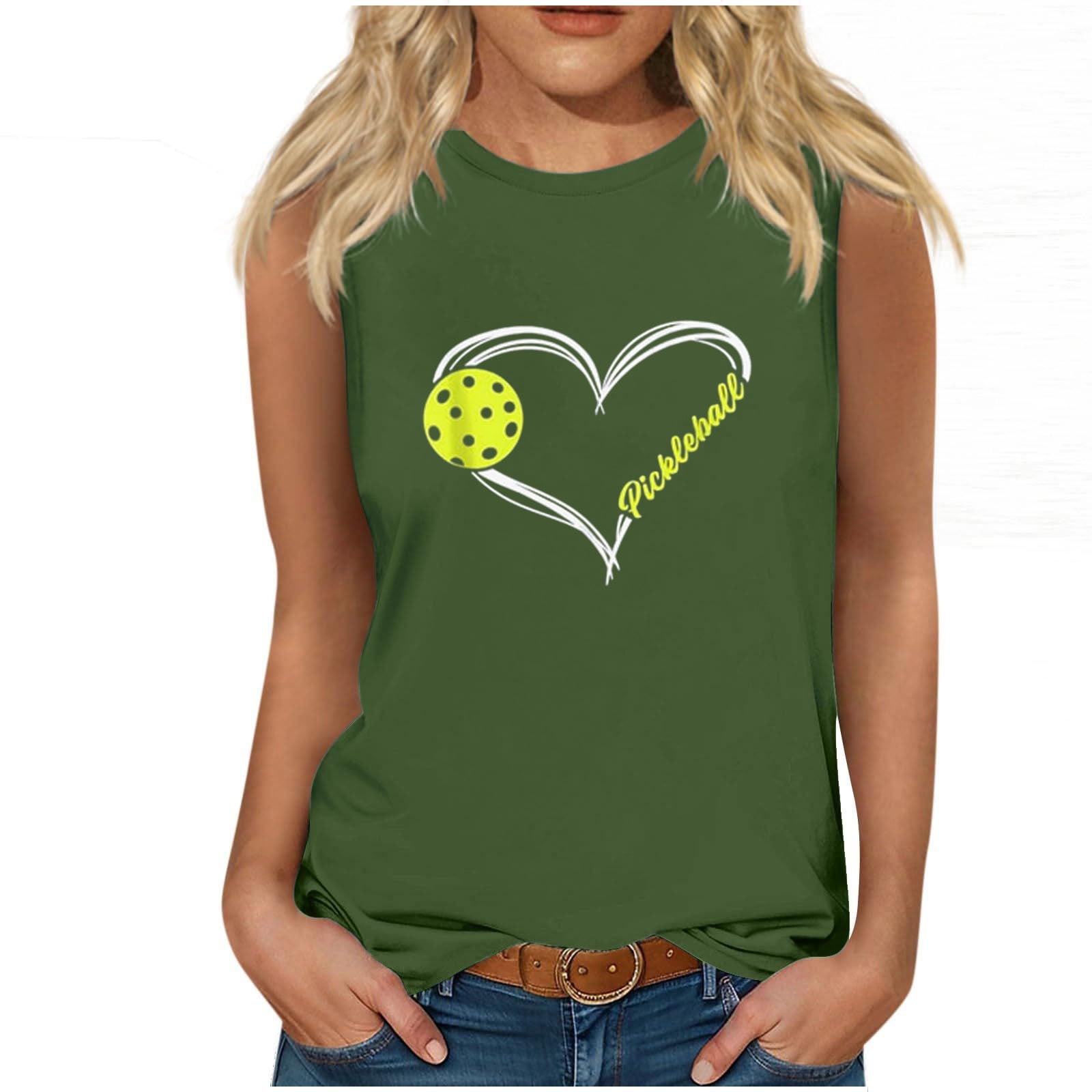 Women's PICKLEBALL Tank Tops 2024 Casual Crewneck Sleeveless