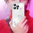 thumbnail image 2 of Compatible with iPhone 14 Pro Max Case Bling Glitter Case Electroplated Diamond Crystal Clear Flowers Shine Luxury Sparkle Fashion Protection Shockproof Cover for Women Girls, 2 of 10
