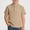 Khaki, variant on Boys' Short Sleeve Casual Button Down Shirt with Round Neck for Everyday Wear